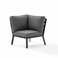 Kd Encimera 34.5 x 28.75 x 28.75 in. Outdoor Metal Sectional Corner Chair, Charcoal KD3039280